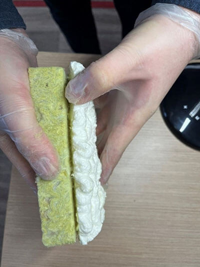 Рисунок образцов минеральной ваты Э и монтажной пены Т